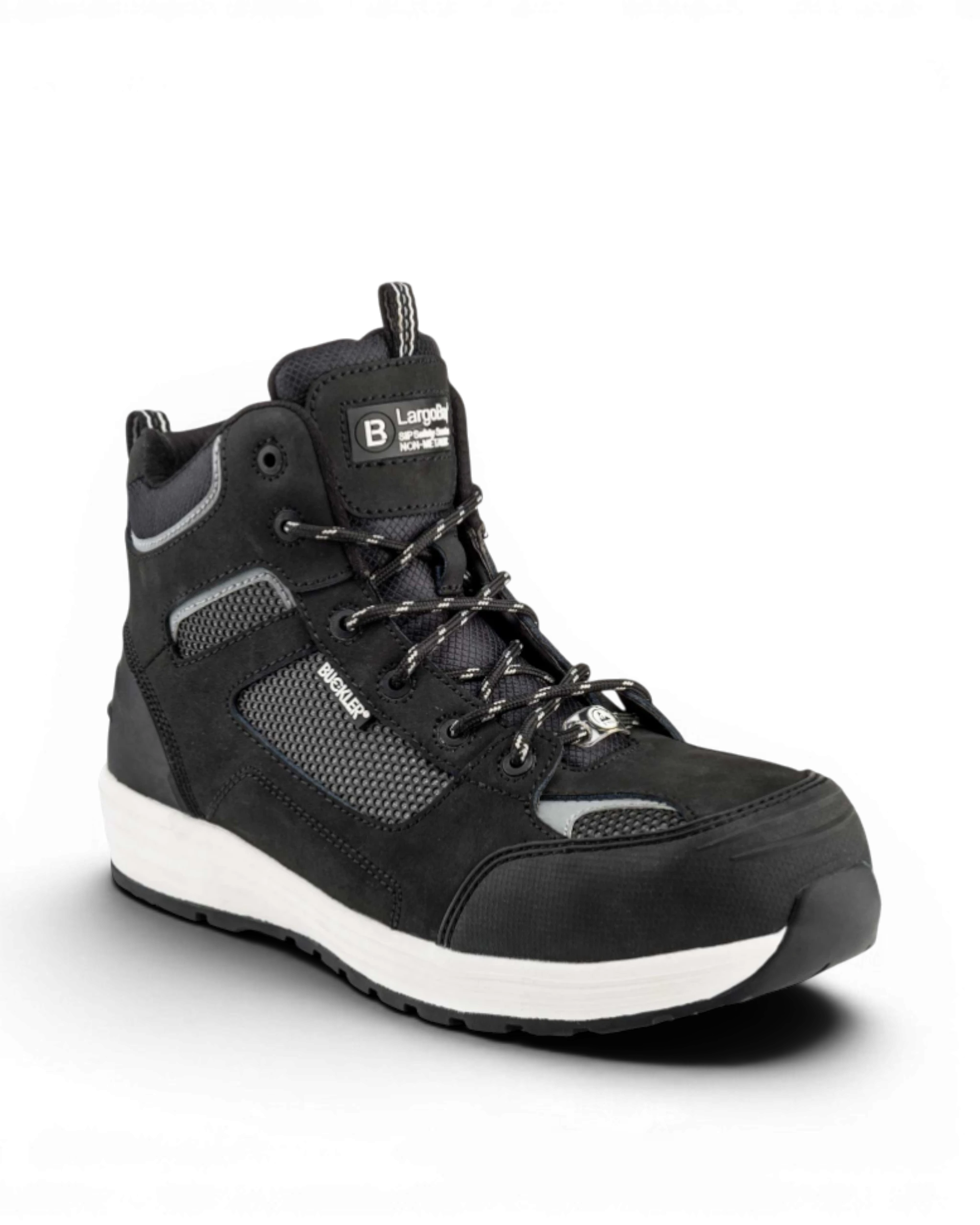 BuckBootz Largobay Sneaker Mid BAZ S1P ESD Zwart Zwart