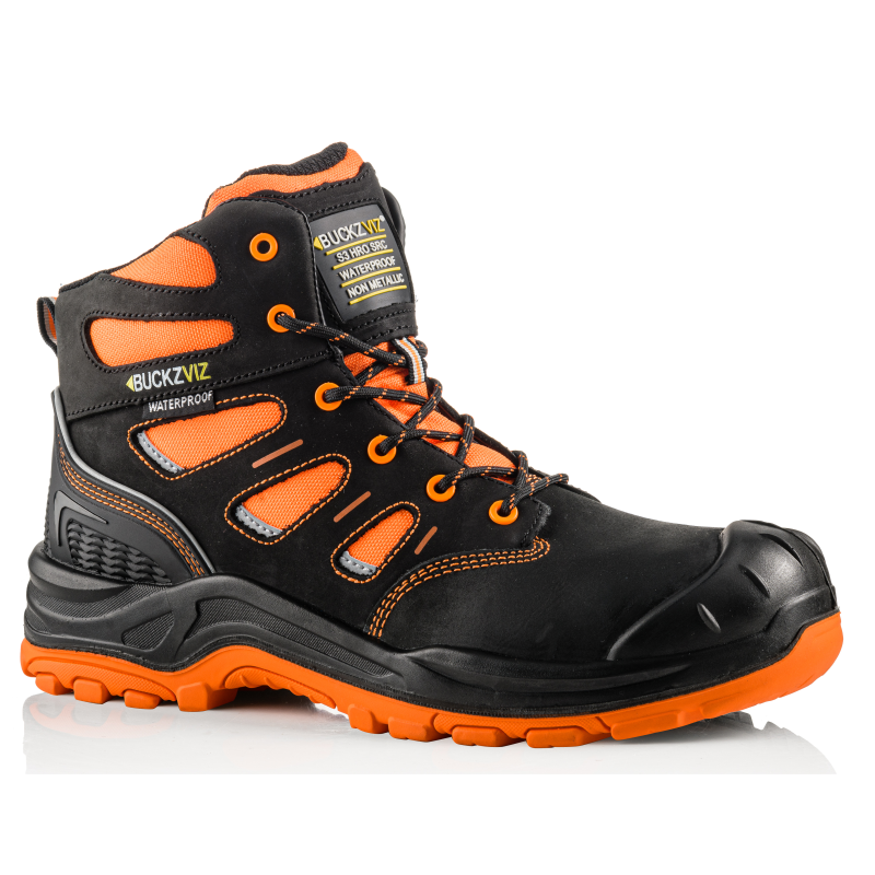 BuckBootz Schoen BVIZ2 Hoog S3 + KN Zwart/Oranje Zwart/Oranje BVIZ2OR