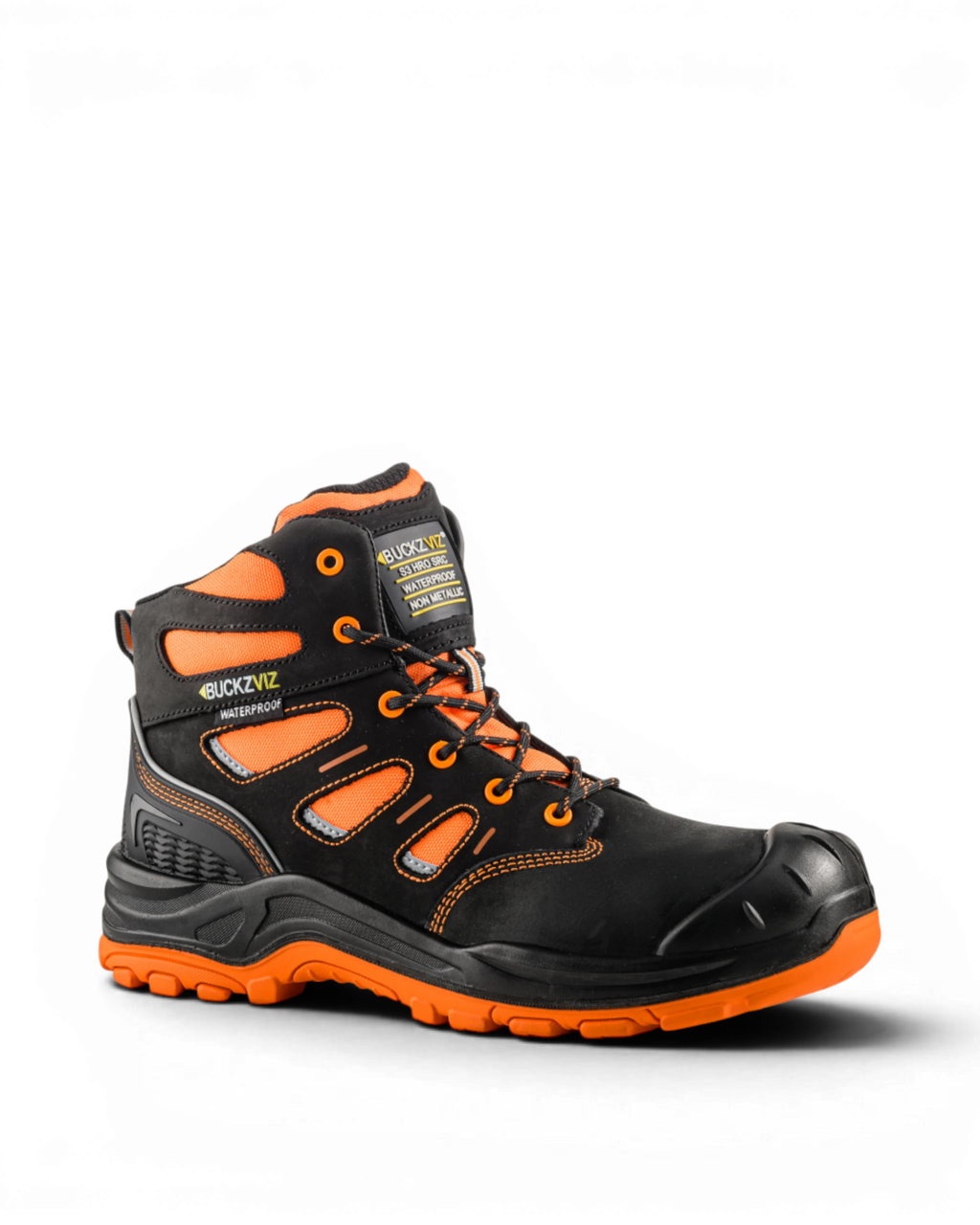 BuckBootz Schoen BVIZ2 Hoog S3 + KN Zwart/Oranje Zwart/Oranje BVIZ2OR