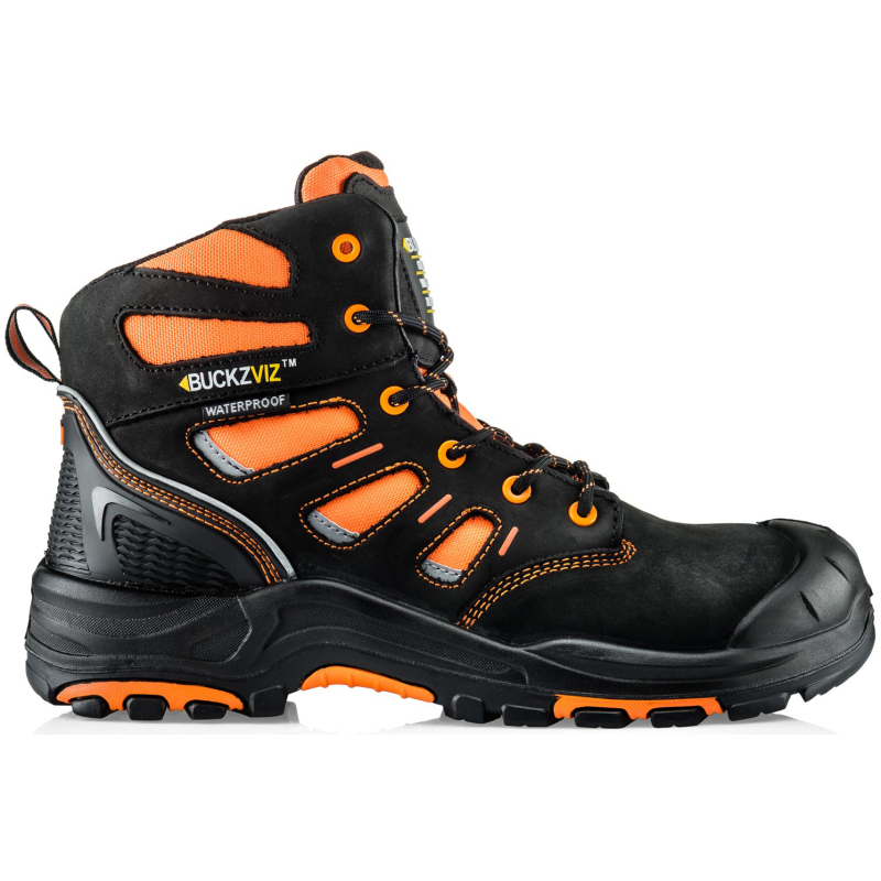 BuckBootz Schoen BVIZ2 Hoog S3 + KN Zwart/Oranje Zwart/Oranje BVIZ2OR
