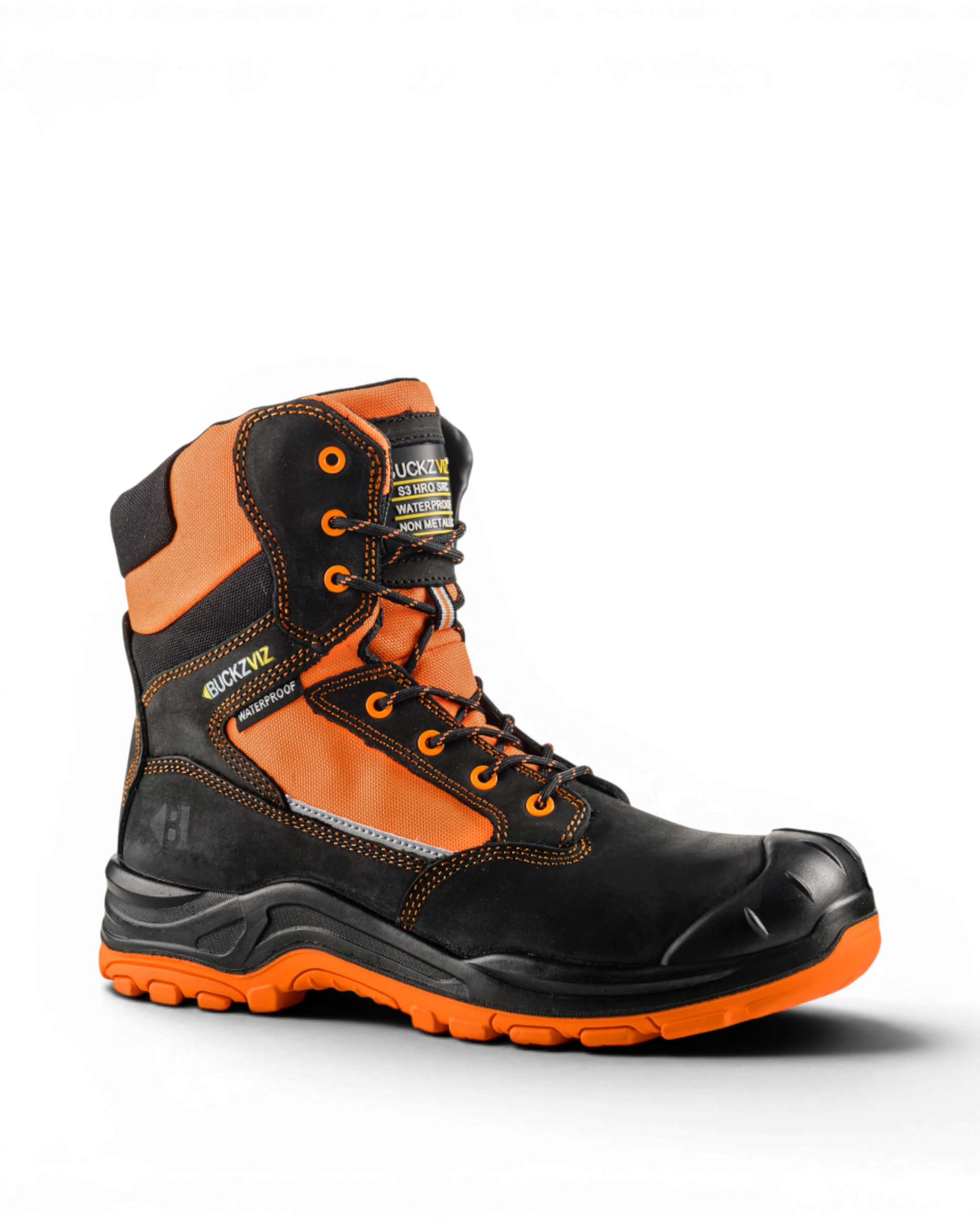 BuckBootz Schoen BVIZ1 Hoog S7S + KN Zwart/Oranje Zwart/Oranje BVIZ1OR