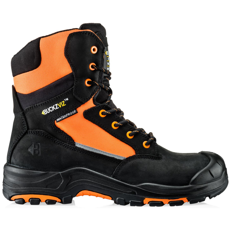 BuckBootz Schoen BVIZ1 Hoog S7S + KN Zwart/Oranje Zwart/Oranje BVIZ1OR