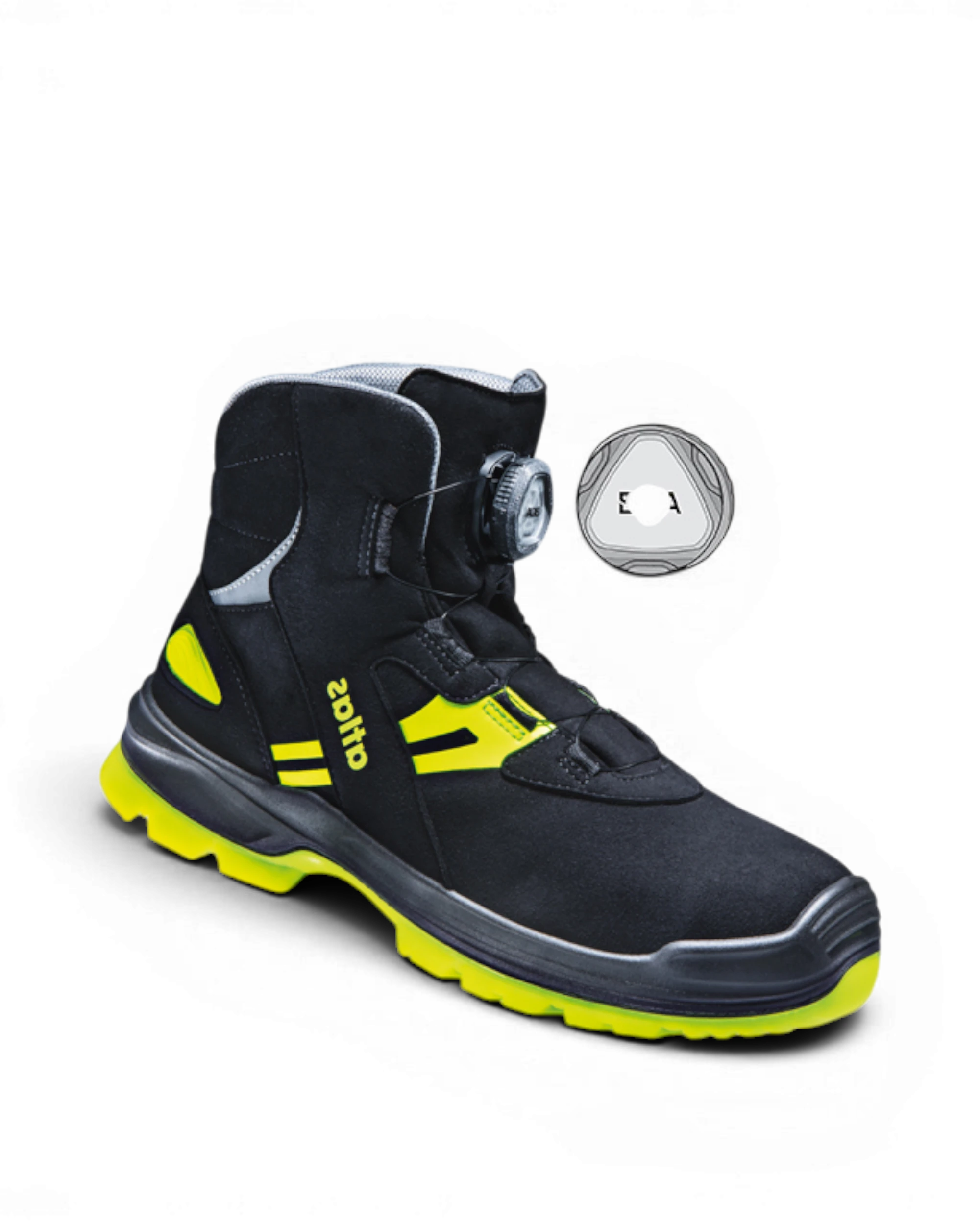 Atlas Schoen Flash 8255 XP BOA S3 Zwart/Geel
