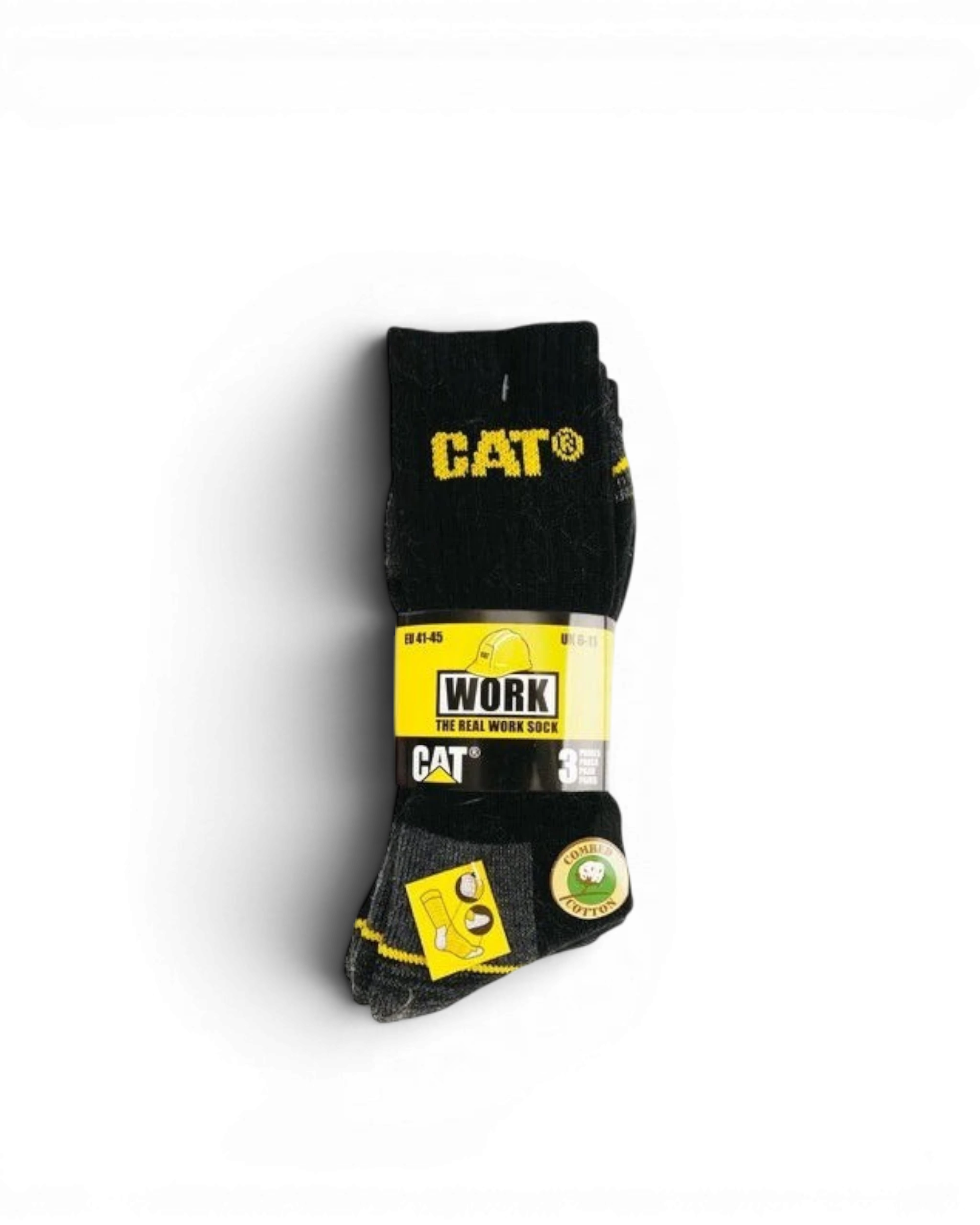 Cat Sokken 3-Pack 96460 Zwart/Grijs