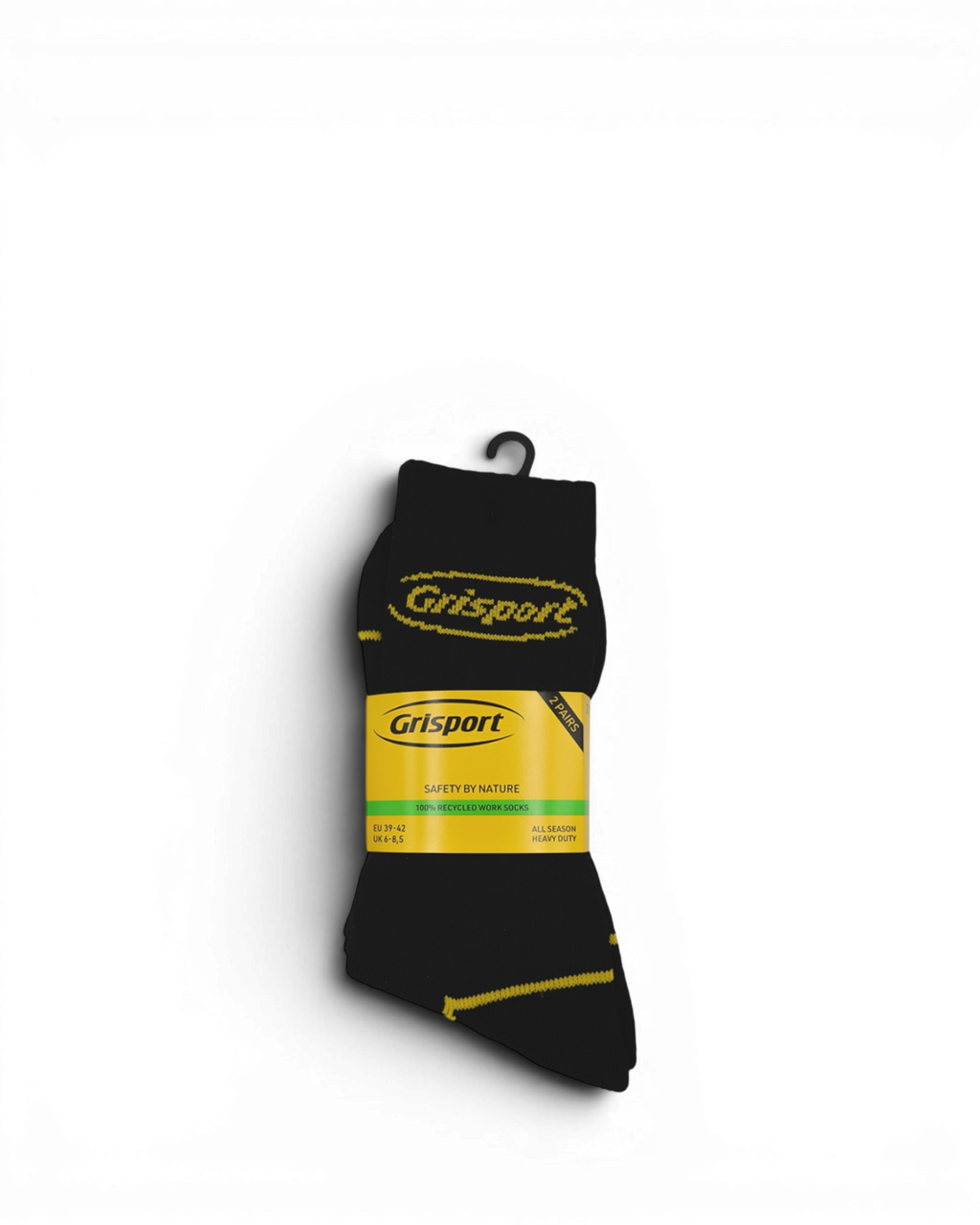 Grisport Recycled Werksokken 2-Pack Zwart/Geel