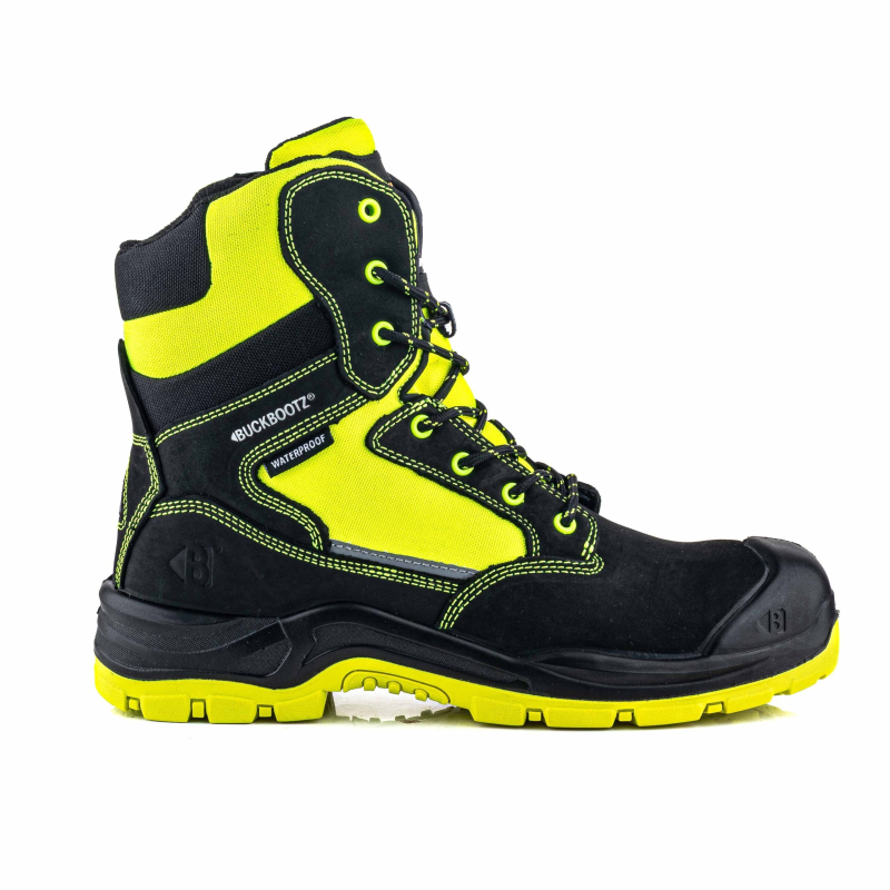 BuckBootz Schoen BVIZ1 Hoog S7S + KN Zwart/Geel Zwart/Geel BVIZ1YL