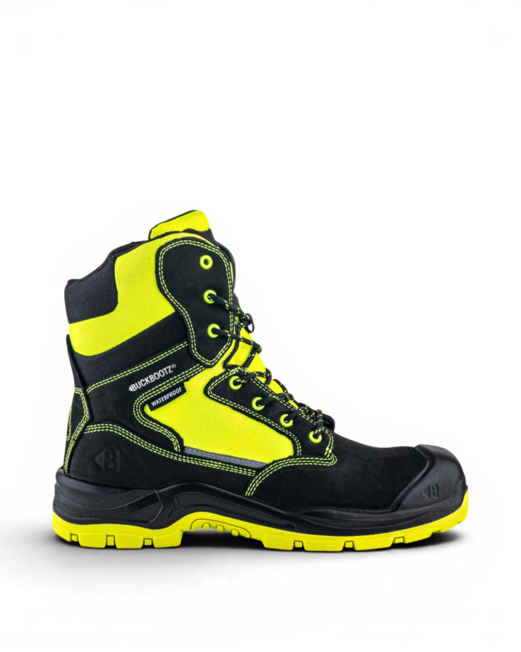 BuckBootz Schoen BVIZ1 Hoog S7S + KN Zwart/Geel Zwart/Geel BVIZ1YL