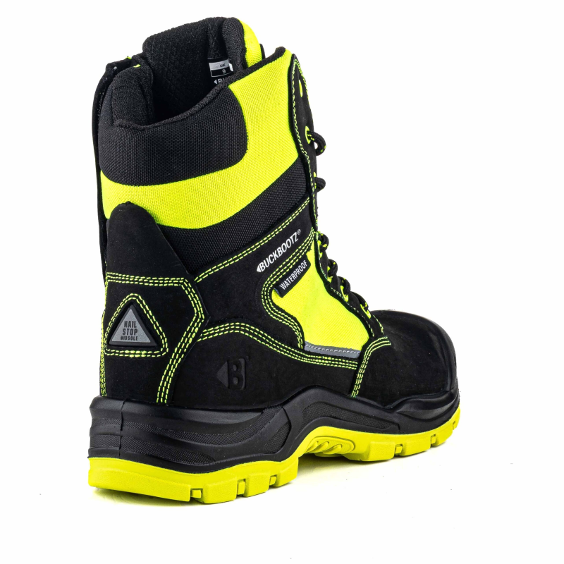 BuckBootz Schoen BVIZ1 Hoog S7S + KN Zwart/Geel Zwart/Geel BVIZ1YL