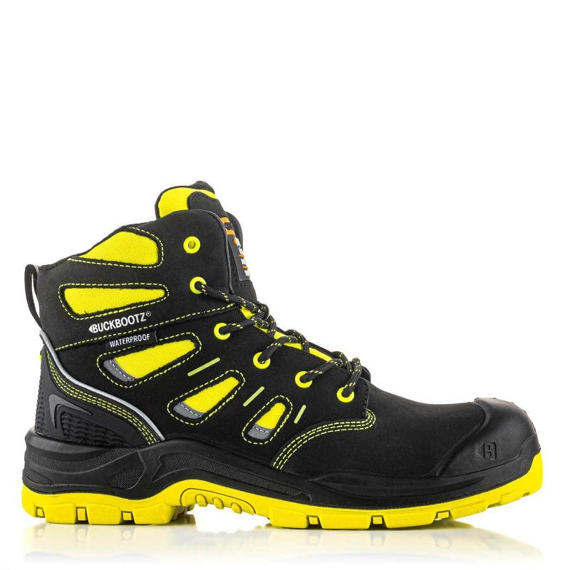 BuckBootz Schoen BVIZ2 Hoog S3 + KN Zwart/Geel Zwart/Geel BVIZ2YL