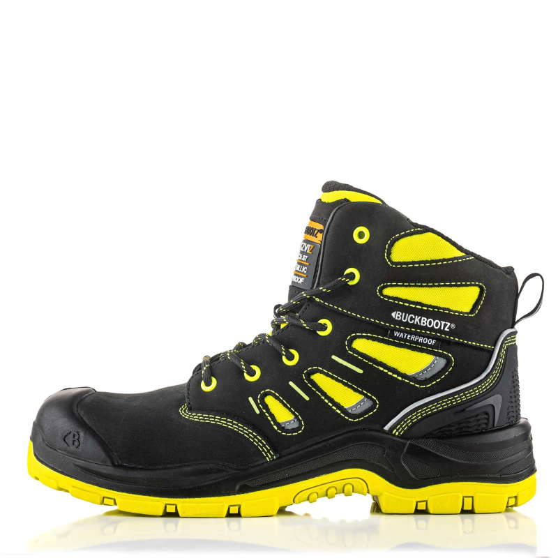 BuckBootz Schoen BVIZ2 Hoog S3 + KN Zwart/Geel Zwart/Geel BVIZ2YL