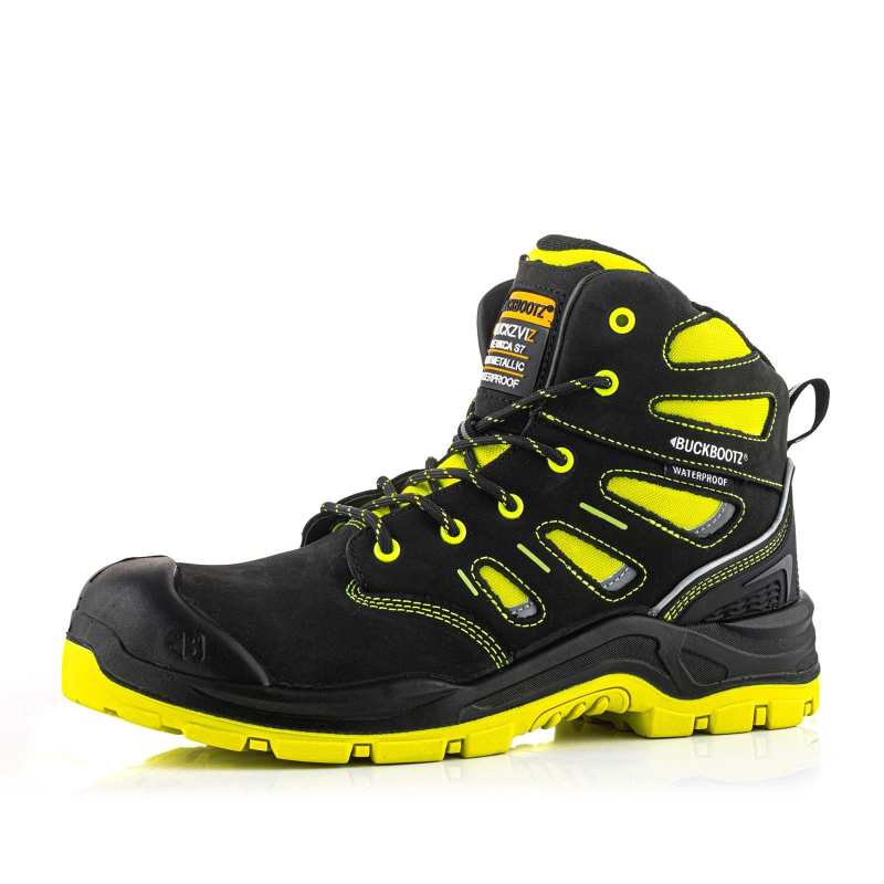 BuckBootz Schoen BVIZ2 Hoog S3 + KN Zwart/Geel Zwart/Geel BVIZ2YL
