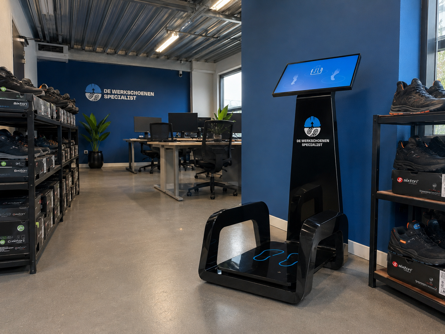 FitLab Experience Showroom met voetscan voor werkschoenen